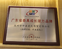 广东省最具成长潜力品牌